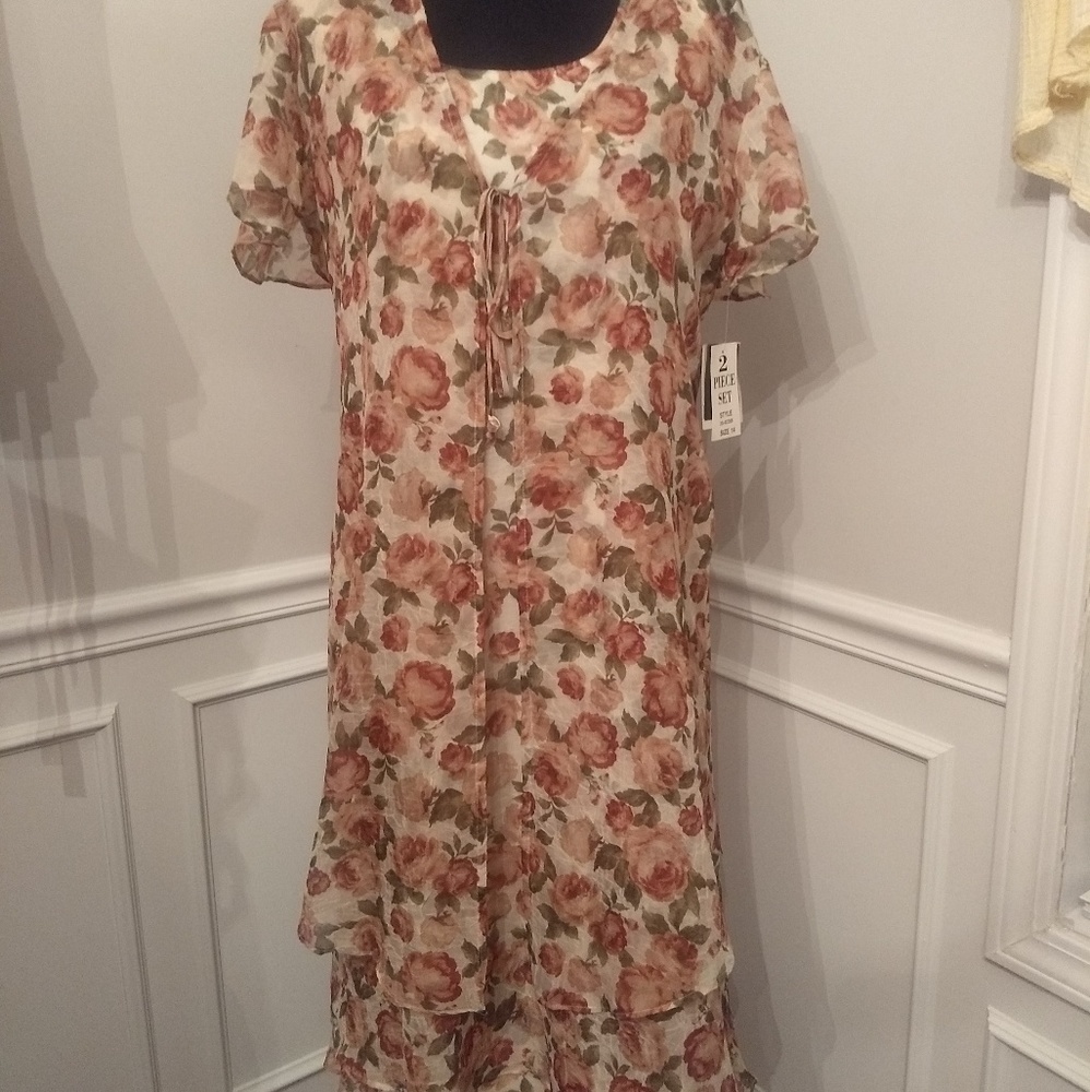 Sag Harbor 2 Piece Floral Dress Size 14